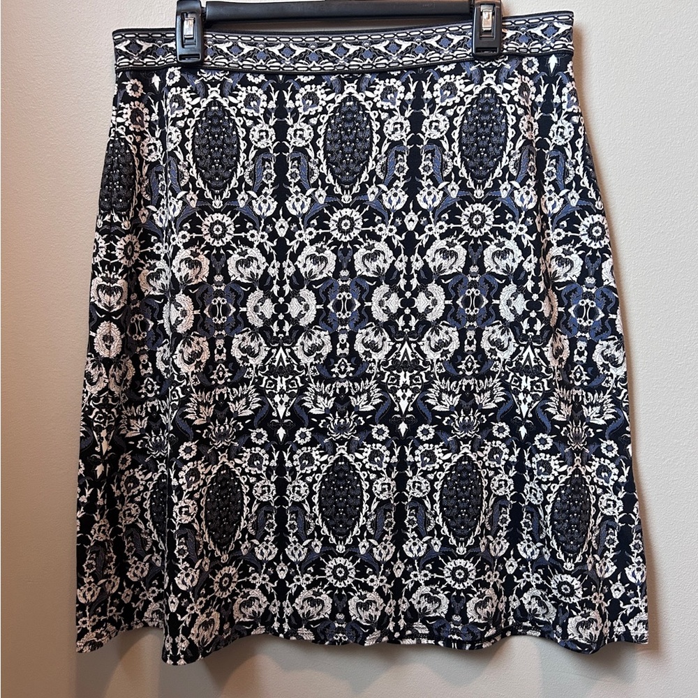 Max Studio Black and White A-Line Skirt